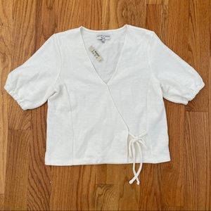 MADEWELL PUFF-SLEEVE WRAP TOP